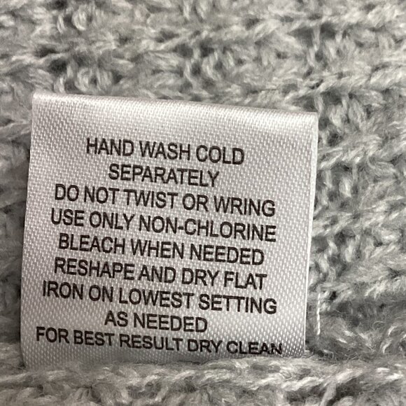 PINK ROSE S Gray Open Weave Pocket Cardigan Sweater Braid Accent 173H - Picture 8 of 8